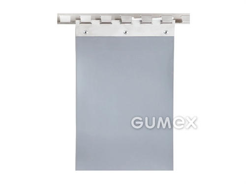 Závěsná fólie do vrat a průchodů CS-COVER, tloušťka 2mm, šíře 200mm, 72°ShA, PVC, -20°C/+60°C, šedá